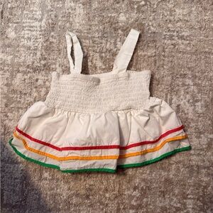 GB girls White tiered top with color size L